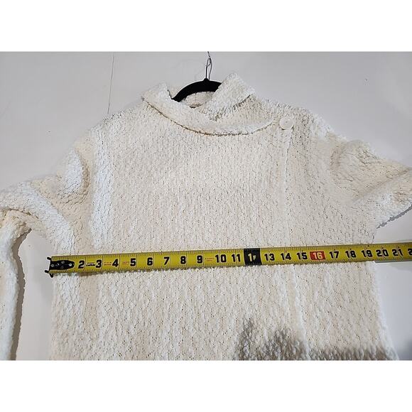 Bobeau Cardigan Sweater Women's Size Medium Ivory Textured Knit Front Pockets - Picture 9 of 9